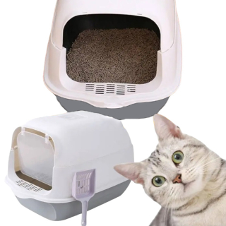 Uzavretá podstielka pre mačky s filtrom GREY CAT14